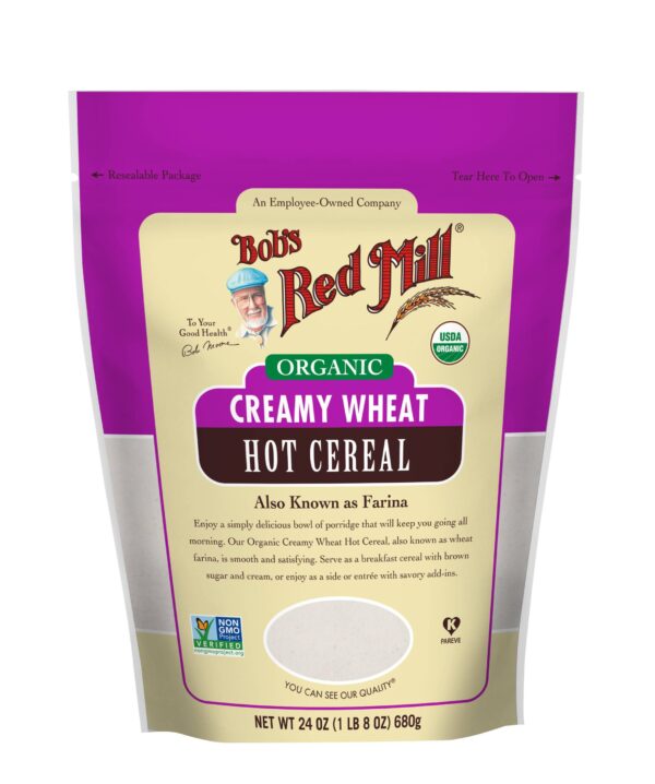 Bob's Red Mill Organic Creamy Wheat Hot Cereal 24 Oz 680 G