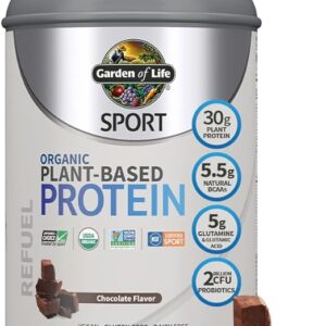 Garden of Life Sport Organic Plant-Based Protein Powder Chocolate 30G Protein 1.9Lb 29.6 oz.