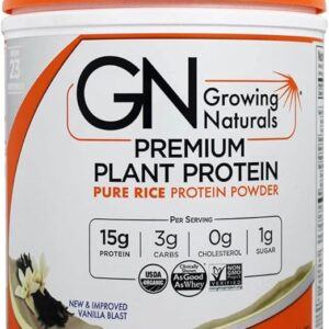 Growing Naturals Organic Rice Protein Vanilla Blast 16.4 oz.