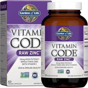 Garden of Life Vitamin Code Raw Zinc 60 Vcaps