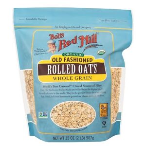 Bob's Red Mill Organic Old Fashioned Rolled Oats Whole Grain 32 Oz 907 G