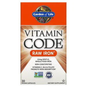 Garden of Life Vitamin Code Raw Iron Capsules (30 Count)