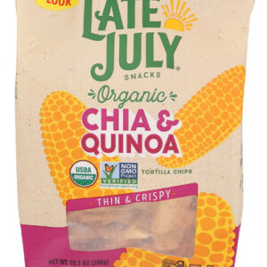 Late July Snacks Chia and Quinoa Thin and Crispy Organic Tortilla Chips, 10.1 oz.