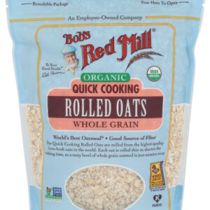 Bob's Red Mill Organic Quick Cooking Rolled Oats Whole Grain 16 Oz 454 G