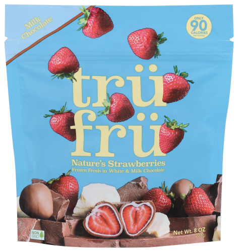 Tru Fru Frozen Strawberries in DarkWhite Chocolate