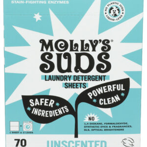 Molly's Suds Laundry Detergent Sheets 70 Loads Unscented 35 Sheets