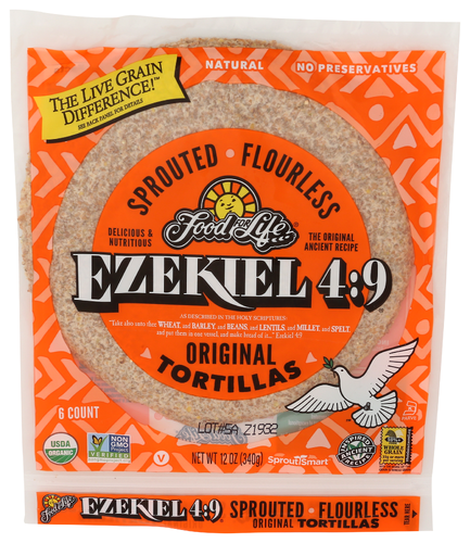Food For Life Ezekiel 4-9 Sprouted Grain Tortillas 12 Oz