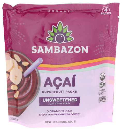 Sambazon Acai Unsweetened Superfruit Packs