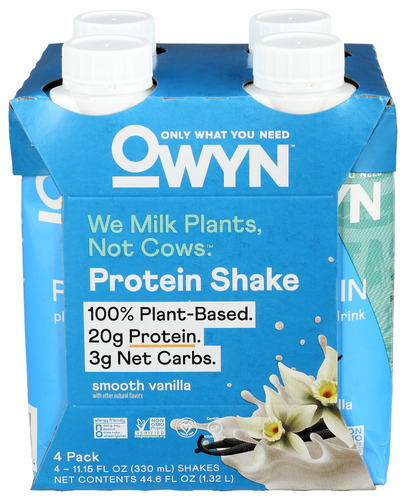 Owyn Protein 100% Plant-Based Drink Smooth Vanilla 20 G 4 Ct 11.14 oz.