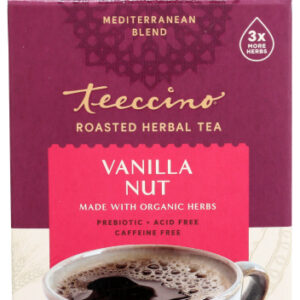 Teeccino Roasted Herbal Tea Vanilla Nut Caffeine Free 10 Tea Bags 2.12 oz.