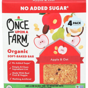 Once Upon A Farm Bar Baked Apple And Oat 4Pc, 4.8 OZ
