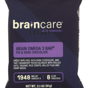 Braincare Bar Omega 3 Fig Dark Chocolate 2.2oz