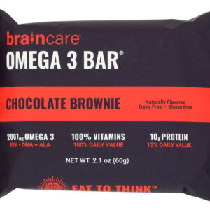 Braincare Bar Omega 3 Chocolate Brownie, 2.1 OZ