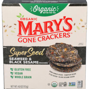Marys Gone Cracker Seaweed Black Sesame Superseed Organic, 4 O