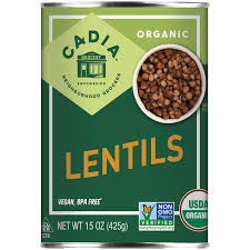 Cadia Organic Lentil Bean 15 oz.