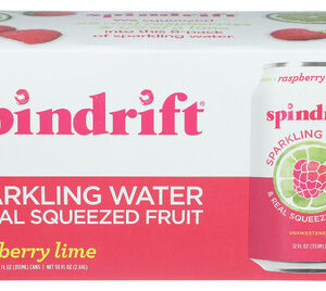 Spindrift Sparkling Water Raspberry Lime Cans 12 oz.