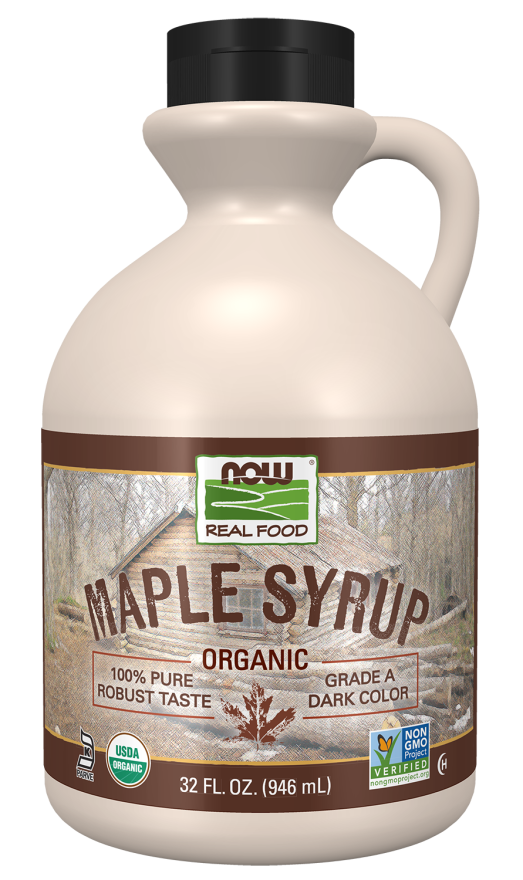 Now Maple Syrup Organic Grade B 32 Oz.