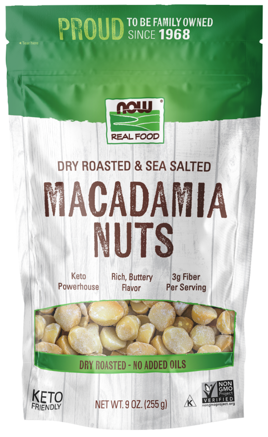 Now Dry Roasted Salted Macadamia Nuts 9 Oz.