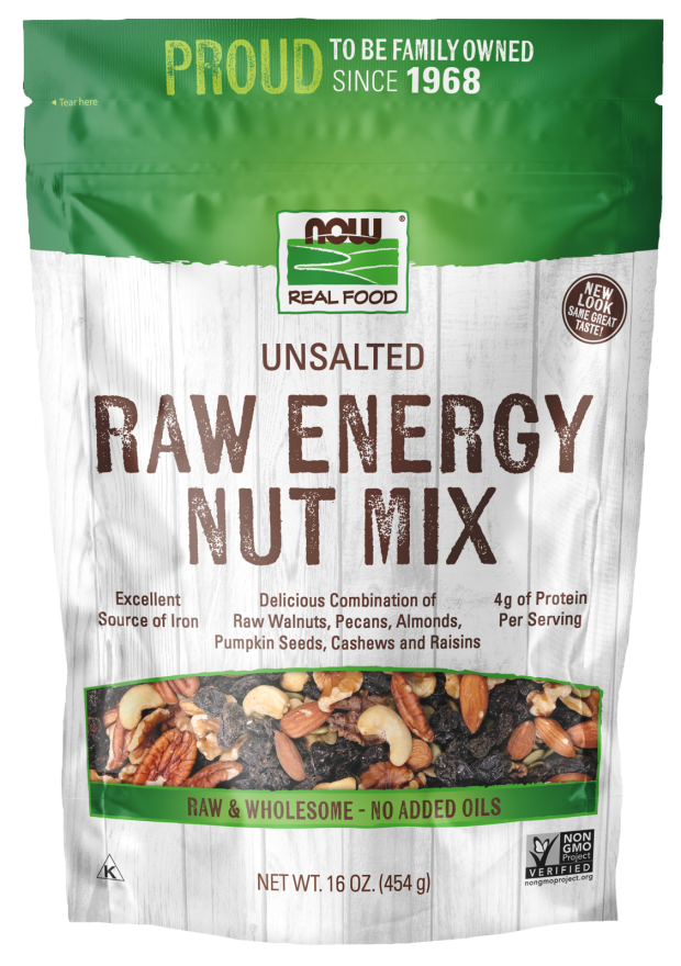 Now Raw Energy Nut Mix Unsalted 16 Oz.