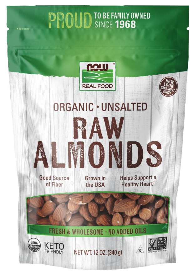 Now Foods Organic Raw Shelled Almonds 12 oz.