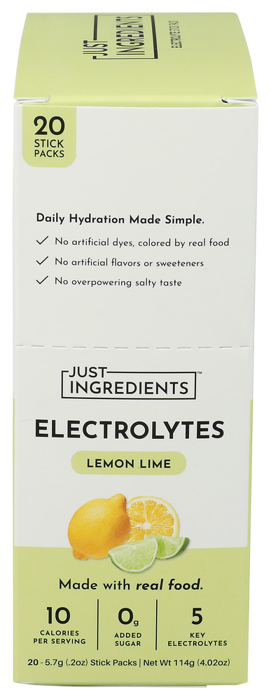 Just Ingredients Electrolytes Lemon 20Pkt - 4.02OZ