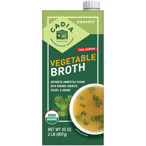 Cadia Organic Low Sodium Vegetable Broth 32 Oz.
