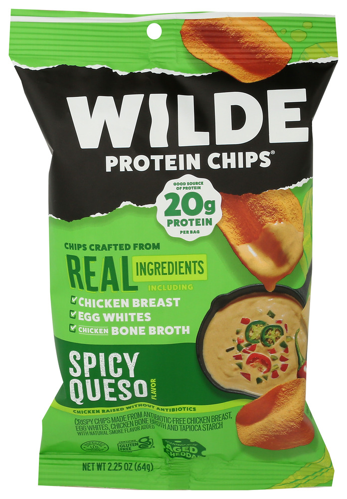 Wilde Chips Protein Spicy Queso, 2.25 OZ.