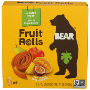 021788558231_1788886691 Bear Snacks Fruit Roll Tropical Multpk, 3.5 OZ