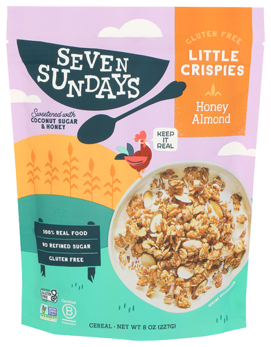 Seven Sundays Little Crispies Cereal, Honey Almond 8oz