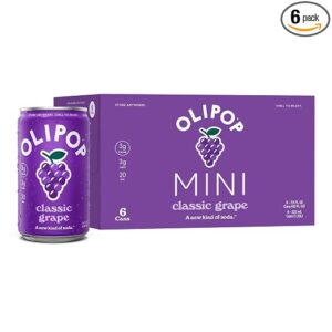 850062639195_1788373694 Olipop Minis 3g Fiber Prebiotic Soda, Classic Grape, 6 Pack